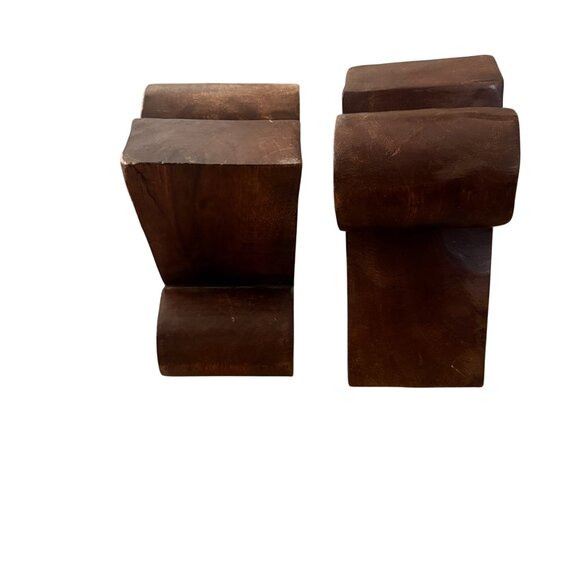 Handcrafted Solid Wood % Symbol Decorative Bookends - Picture 6 of 7